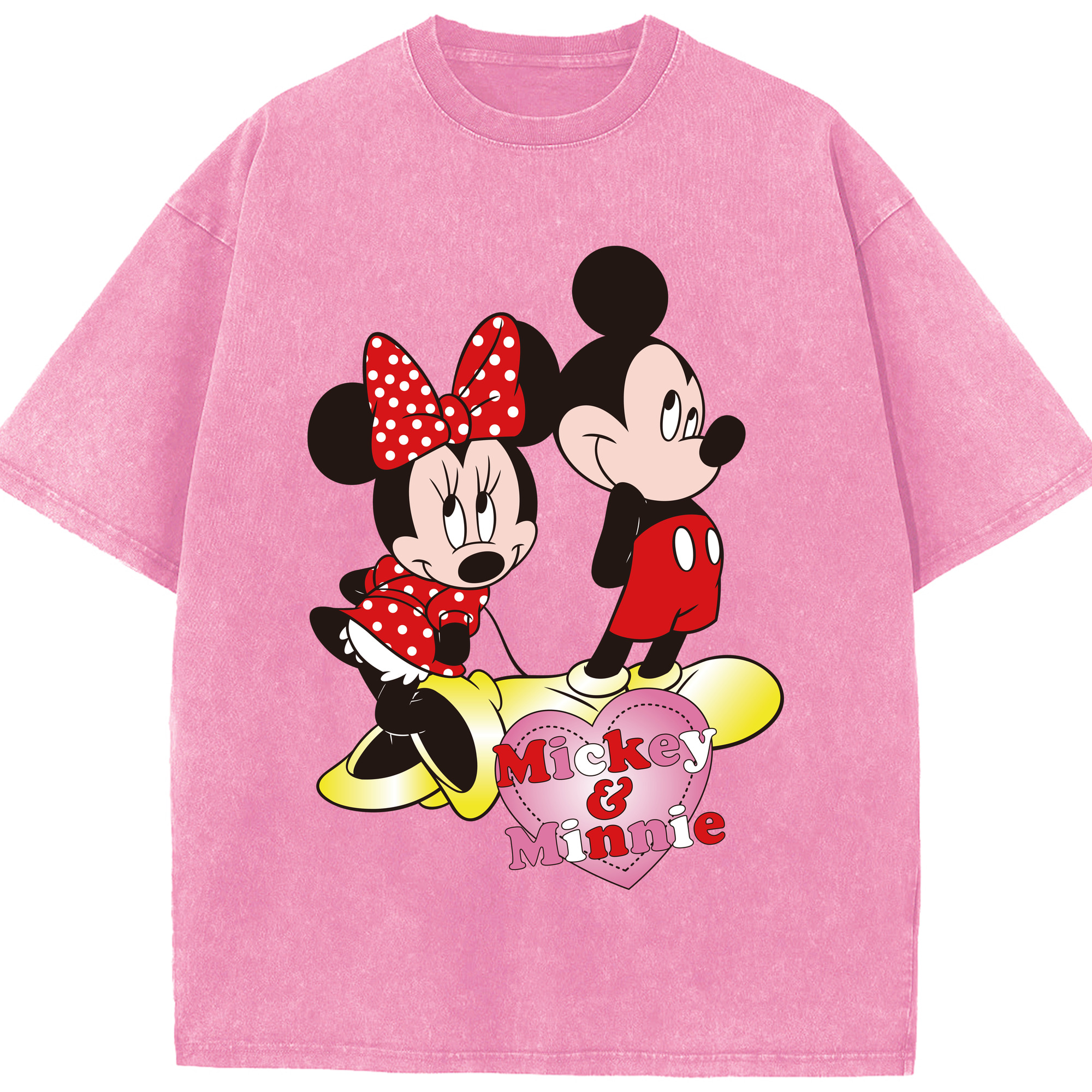 （画像用） ミッキーマウス Mickey Mouse 綿100% ヴィンテージ風 半袖Tシャツ（フロントプリント）